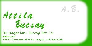 attila bucsay business card